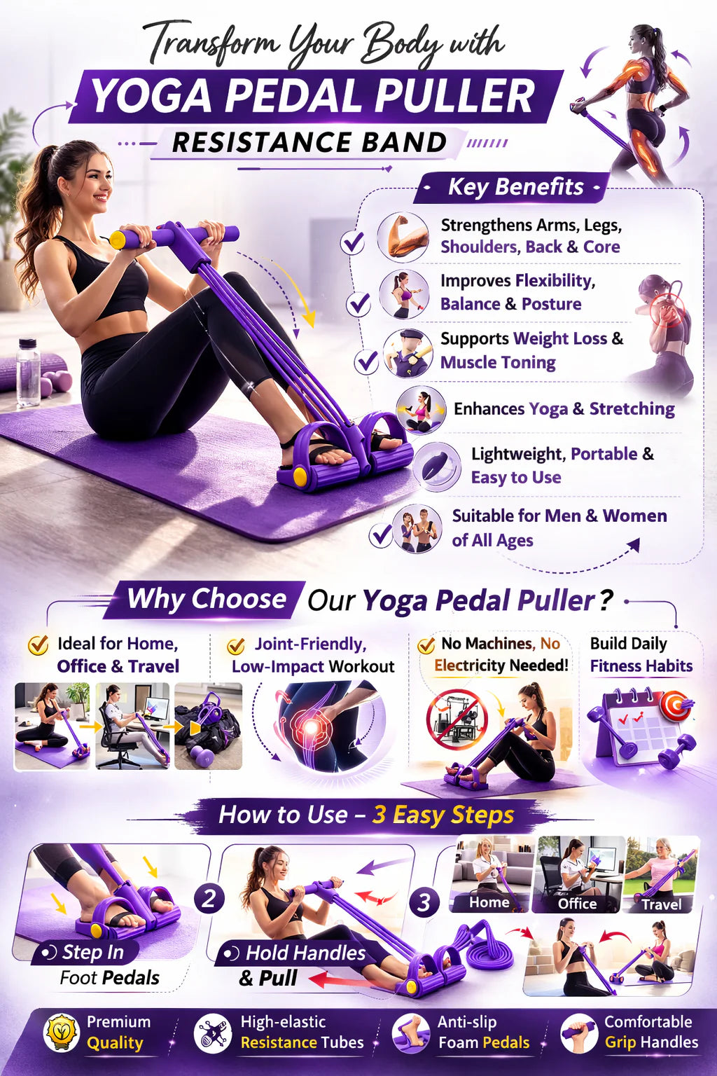 Yoga Pedal Puller Resistance Band Fitness Equipment